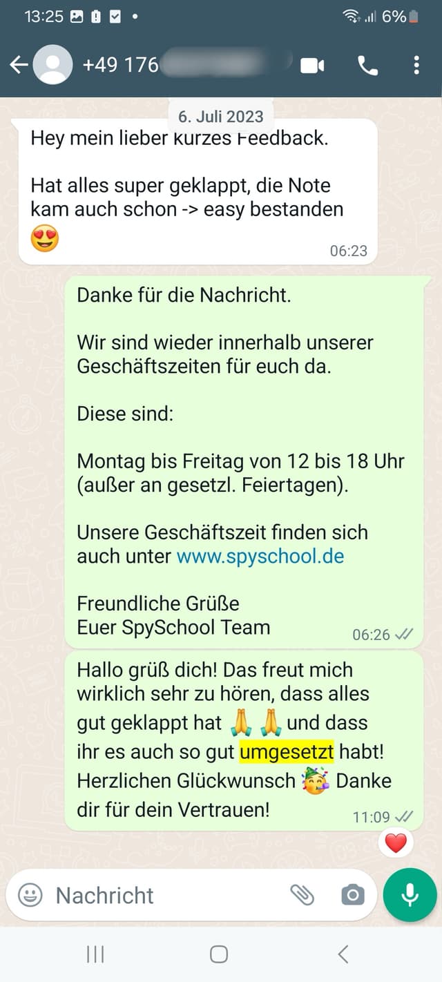 WhatsApp-Feedback Kundenstimme 2