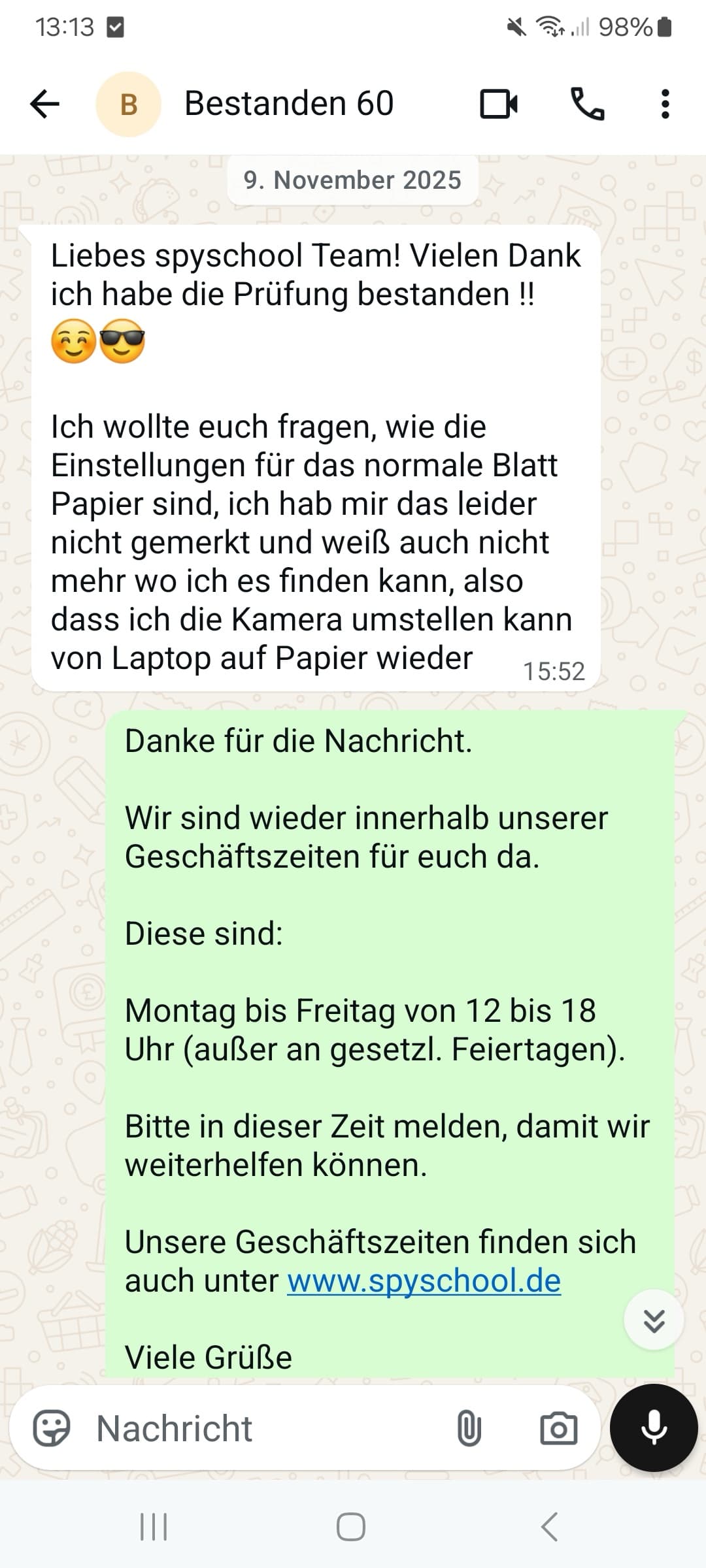 Kundenfeedback per WhatsApp 6