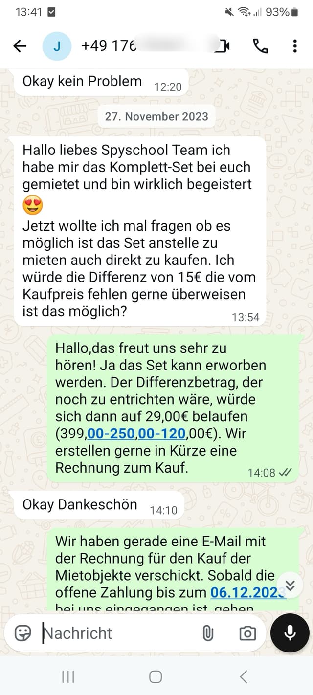 WhatsApp-Feedback Kundenstimme 17