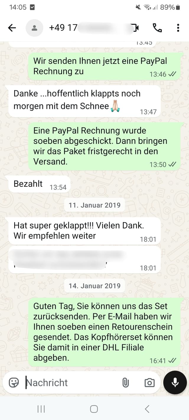 WhatsApp-Feedback Kundenstimme 24