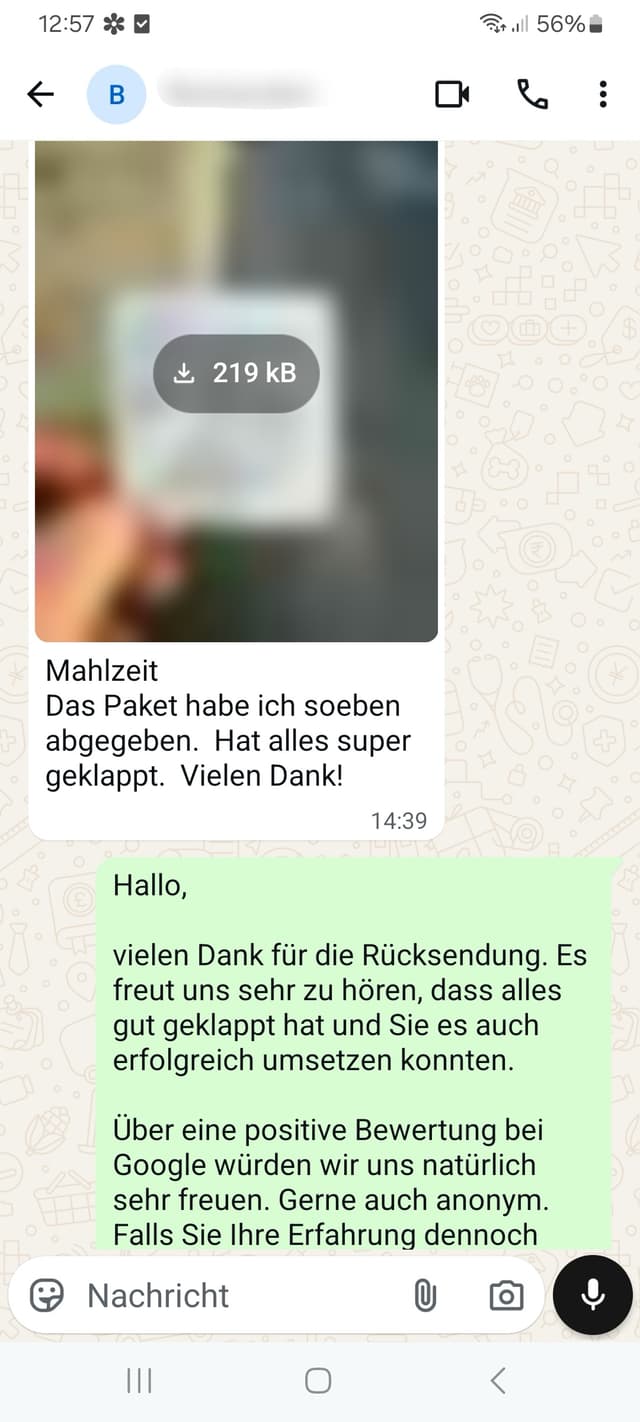 WhatsApp-Feedback Kundenstimme 27