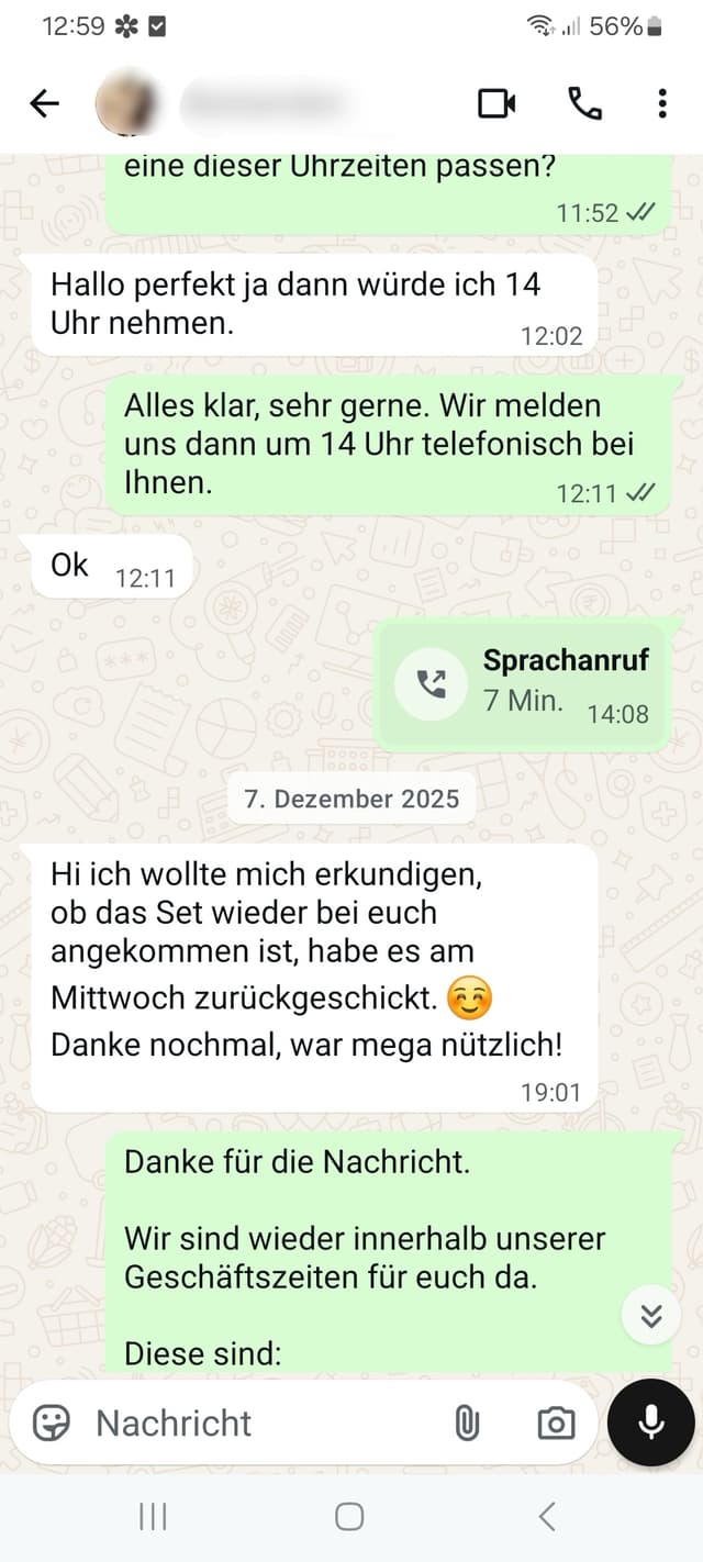 WhatsApp-Feedback Kundenstimme 31