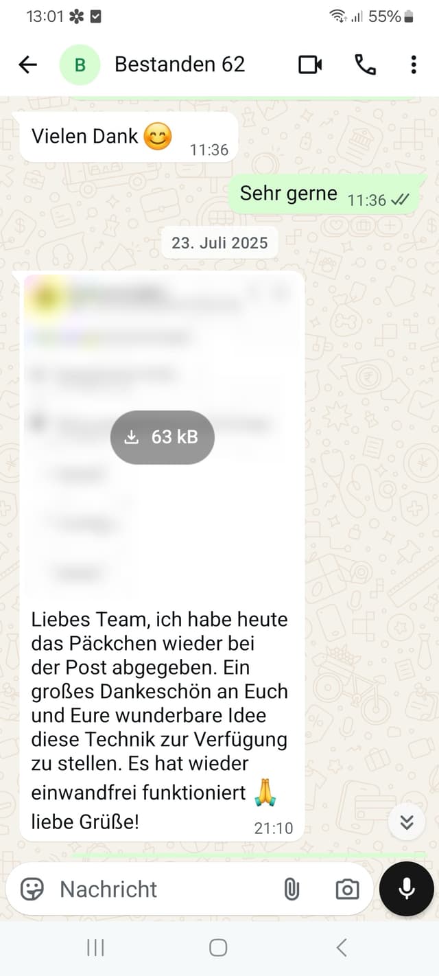 WhatsApp-Feedback Kundenstimme 34