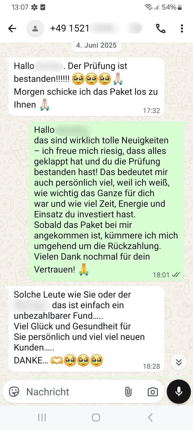 WhatsApp-Feedback Kundenstimme 38