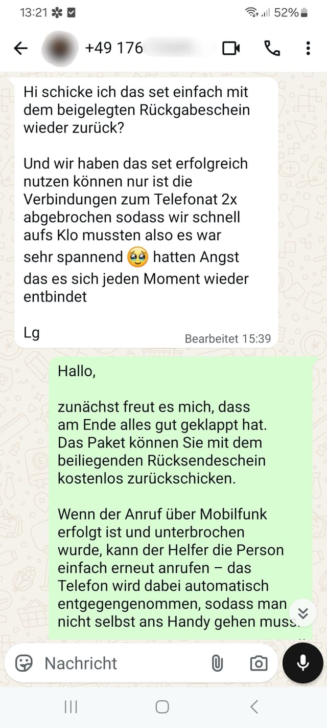 WhatsApp-Feedback Kundenstimme 42