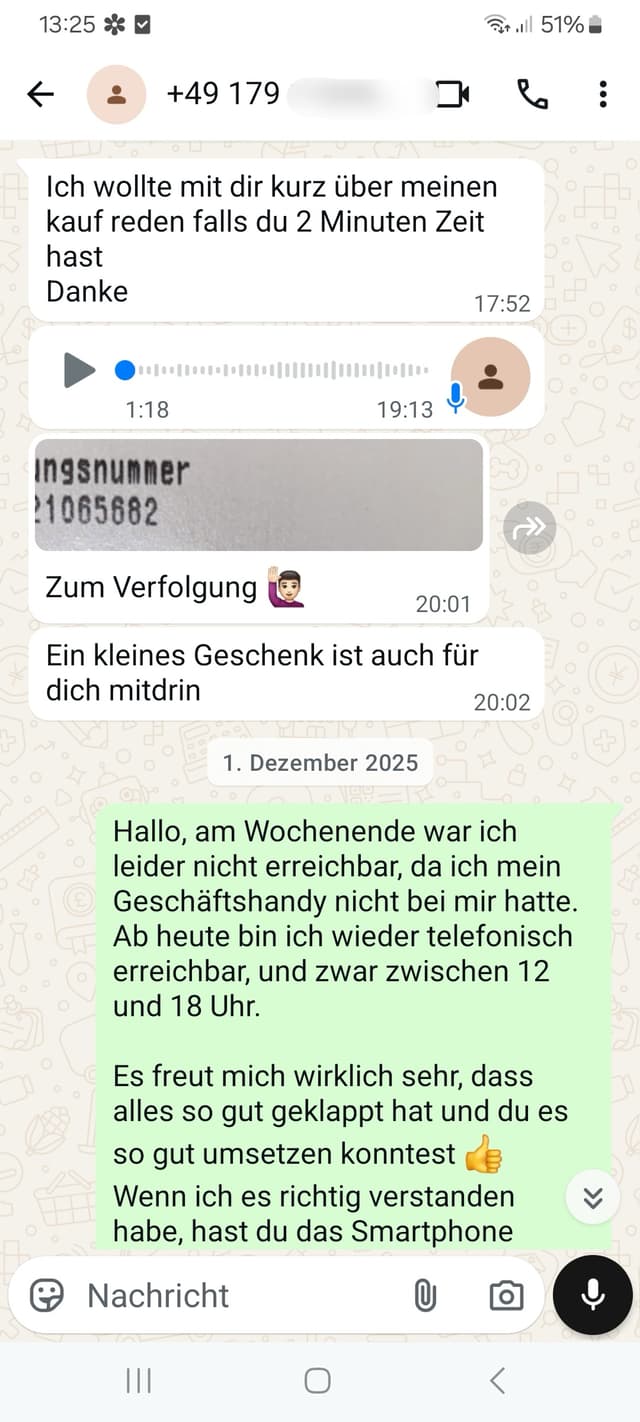 WhatsApp-Feedback Kundenstimme 47