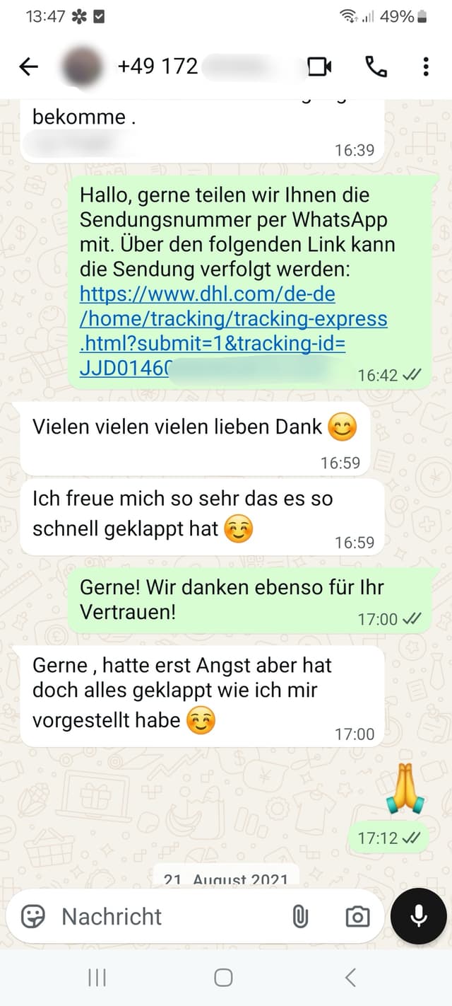 WhatsApp-Feedback Kundenstimme 61