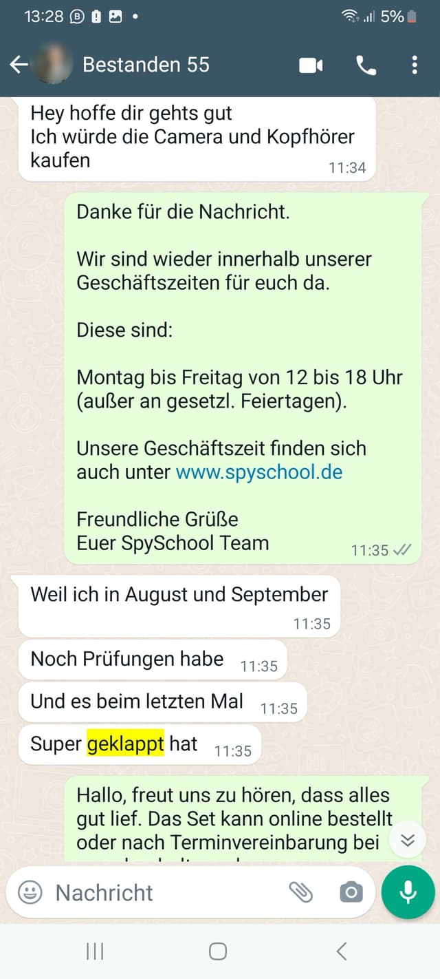 WhatsApp-Feedback Kundenstimme 67