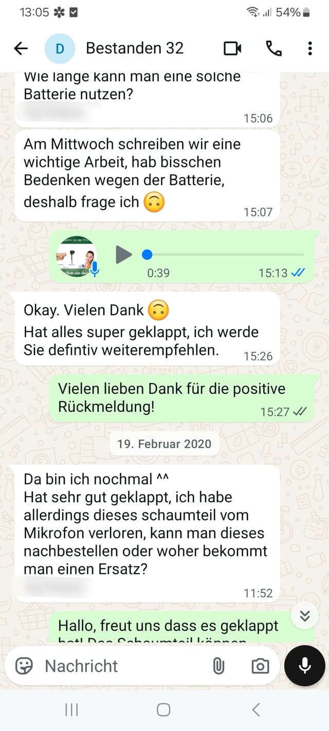 WhatsApp-Feedback Kundenstimme 71